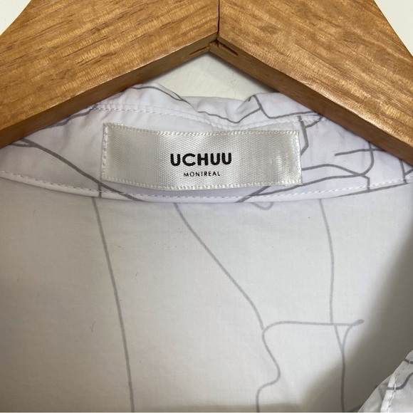 UCHUU cotton boxy dress white grey chunky lightweight sleeveless oversized tunic - Picture 2 of 16